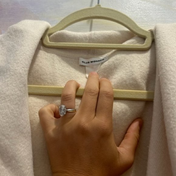 Club Monaco cowl neck cardigan (palest pink) - Picture 3 of 3